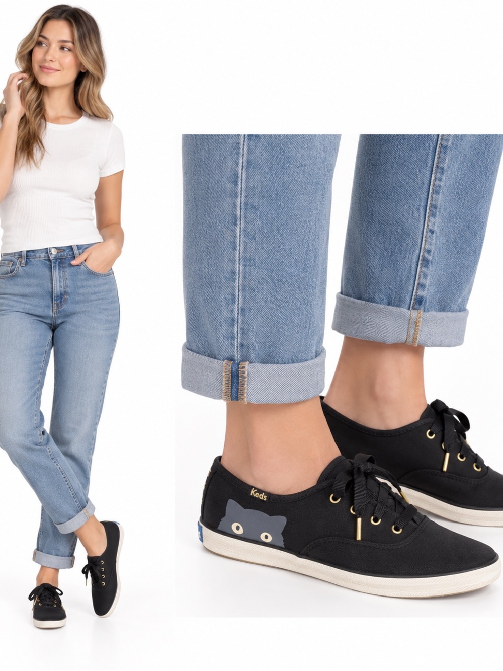 KEDS x TAYLOR SWIFT Champion Sneaky Cat 1989 Sneakers Black/Gray RARE Size 11